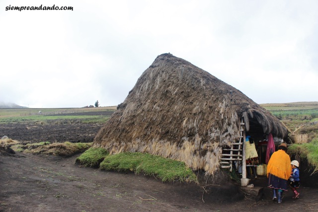 Una de las chozas donde viven los indígenas en Tigua